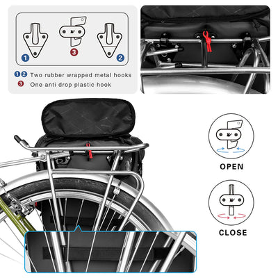 Alforja para bicicleta de 20 litros para desplazamientos urbanos 