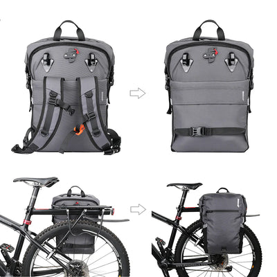 Mochila con bolsa para alforja de bicicleta de 24 l 