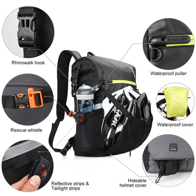 Mochila con bolsa para alforja de bicicleta de 24 l 