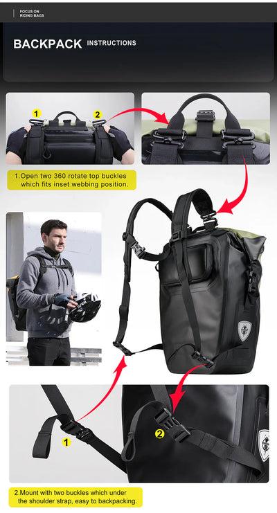 Mochila impermeable para alforjas de bicicleta de 27 litros 